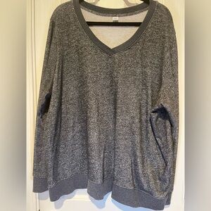 Gray V-Neck Women's Sweatshirt